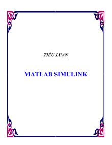 Tiểu luận Matlab - Simulink