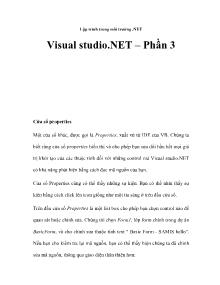 Lập trình trong môi trường .NET - Visual Studio.NET (Phần 3)
