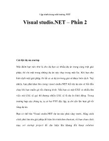 Lập trình trong môi trường .NET - Visual Studio.NET (Phần 2)
