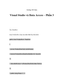 Visual Studio và Data Access – Phần 3