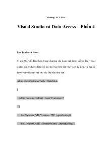 Visual Studio và Data Access – Phần 4