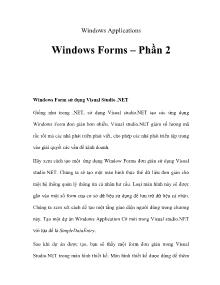 Windows Forms – Phần 2