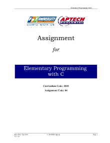 Assignment Elementary Programming with C - Bài 4