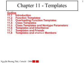 Bài giảng Lập trình C++ - Chương 11: Templates