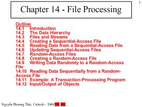 Bài giảng Lập trình C++ - Chương 14: File Processing