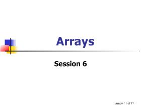 Bài giảng Lập trình C - Session 6: Arrays