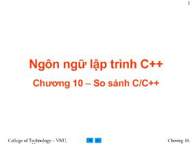 Bài giảng Ngôn ngữ lập trình C++ - Chương 10: So sánh C/C++