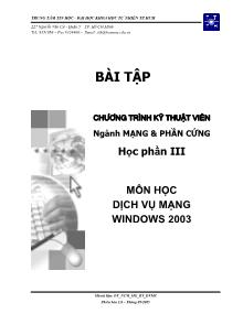 Bài tập Dịch vụ mạng Windows 2003