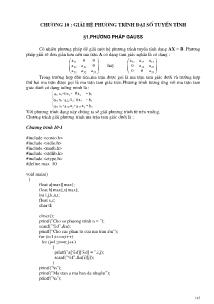 Giáo trình C - Chương 10: Giải hệ phương trình đại số tuyến tính