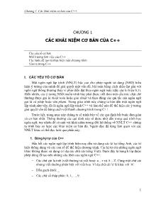 Giáo trình Ngôn ngữ lập trình C++ - Chương 1: Các khái niệm cơ bản của C++