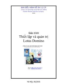 Giáo trình Thiết lập và quản trị Lotus Domino