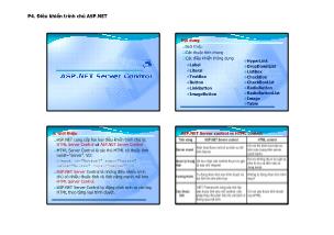 Lập trình ASP.NET - Phạm Đình Sắc - Phần 3: ASP.NET Server Control