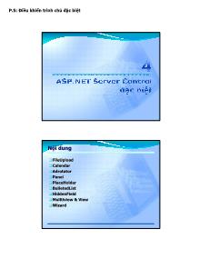Lập trình ASP.NET - Phạm Đình Sắc - Phần 4: ASP.NET Server Control đặc biệt