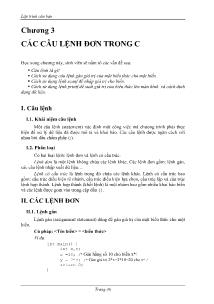 Lập trình căn bản - Phần 2: Giới thiệu về một ngôn ngữ lập trình - Ngôn ngữ lập trình C - Chương 3: Các câu lệnh đơn trong C