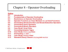 Ngôn ngữ lập trình C++ - Chương 8: Operator Overloading