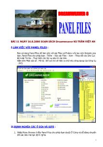 Start Page Dreamweaver 8 - Bài 11: Panel Files