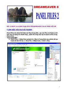 Start Page Dreamweaver 8 - Bài 12: Panel Files