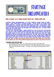 Start Page Dreamweaver 8 - Bài 1