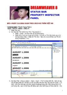 Start Page Dreamweaver 8 - Bài 4: Status bar property inspector panel
