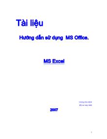 Tài liệu Hướng dẫn sử dụng MS Office - MS Excel