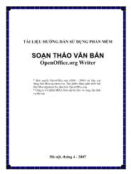 Tài liệu hướng dẫn sử dụng phần mềm Soạn thảo văn bản OpenOffice.org Writer