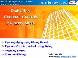 Bài giảng Lập trình Windows - Dialog Box Common Controls Property Sheet