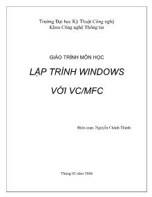 Giáo trình Lập trình Windows với VC/MFC