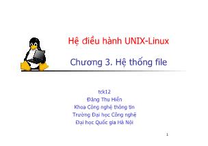 Bài giảng Hệ điều hành UNIX-Linux - Chương 3: Hệ thống File