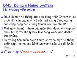 Bài giảng Hệ thống tên miền (DNS - Domain Name System)