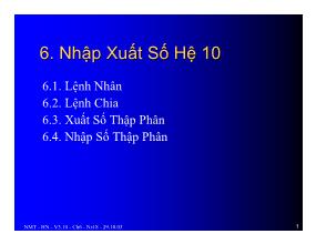 Bài giảng Hợp ngữ - Nguyễn Minh Tuấn - Nhập xuất số hệ 10