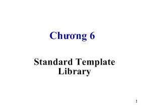 Bài giảng Lập trình hướng đối tượng - Chương 6: Standard Template Library