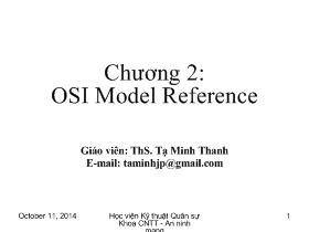 Bài giảng Lập trình mạng máy tính - Chương 2: OSI Model Reference