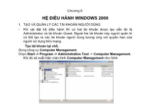 Bài giảng Mạng căn bản - Chương 6: Hệ điều hành Windows 2000