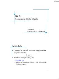 Bài giảng Thiết kế Web - Bài 3: Cascading Style Sheets