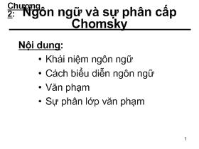 Bài giảng Tin học lý thuyết - Chương 2: Ngôn ngữ và sự phân cấp Chomsky