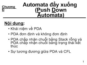 Bài giảng Tin học lý thuyết - Chương 6: Automata đẩy xuống (Push Down Automata)
