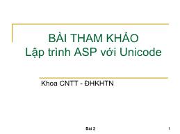 Bài tham khảo Lập trình ASP với Unicode
