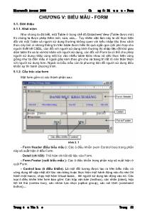 Giáo trình Microsoft Access 2000 - Chương 5: Biểu mẫu - Form