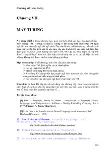 Giáo trình Tin học lý thuyết - Chương 7: Máy Turing