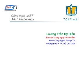 Bài giảng Công nghệ .NET - Lương Trần Hy Hiến - Chương 3: Thiết kế giao diện Web