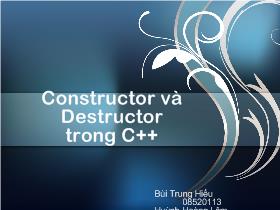 Constructor & Destructor trong C++