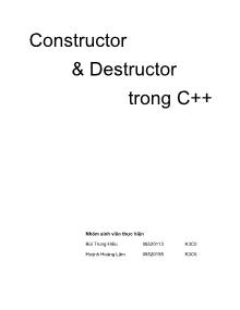 Constructor & Destructor trong C++