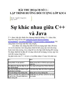 Đề tài Sự khác nhau giữa C++ và Java - Nguyễn Trung Kiên