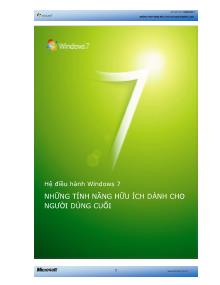 Hệ điều hành Windows 7 - Những tính năng hữu ích dành cho người dùng cuối