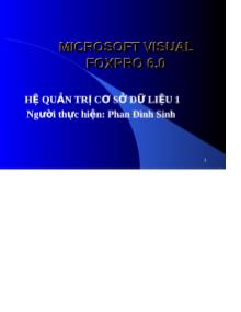Hệ quản trị cơ sở dữ liệu 1 - Microsoft Visual FoxPro 6.0