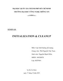 Lập trình hướng đối tượng - Initialization & Cleanup