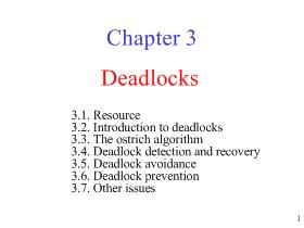 Bài giảng Hệ điều hành - Chapter 3: Deadlocks