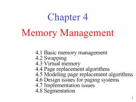 Bài giảng Hệ điều hành - Chapter 4: Memory Management