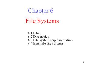 Bài giảng Hệ điều hành - Chapter 6: File Systems
