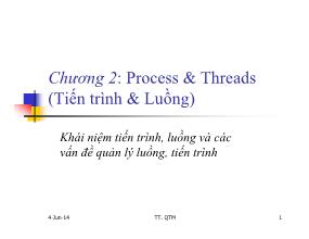 Bài giảng Hệ điều hành - Chương 2: Process và Threads (Tiến trình và luồng)